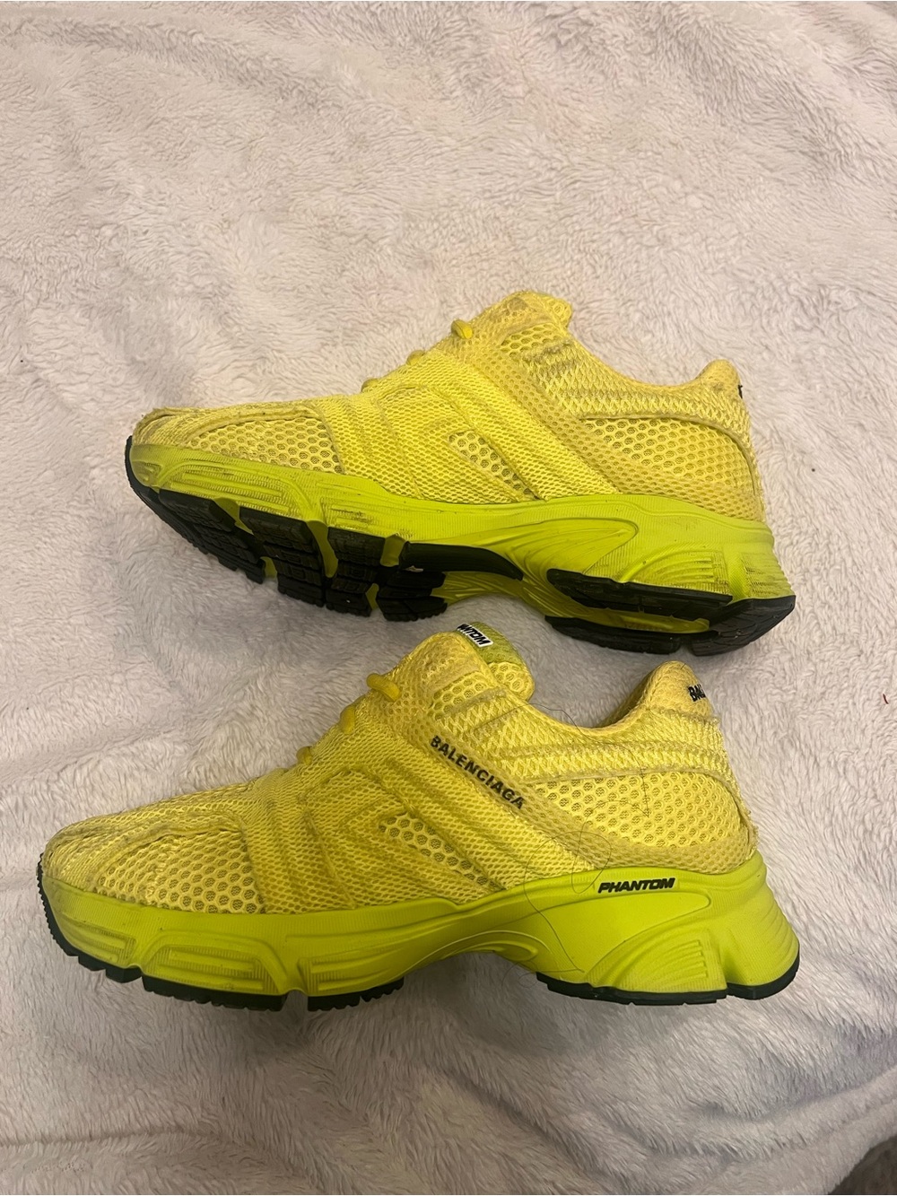 Balenciaga Bright Yellow Phantom Mesh Sneakers
